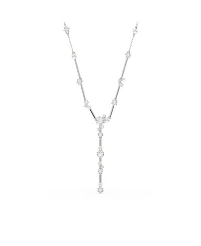 Подвеска Y Swarovski Constella с круглыми камнями и белым родиевым покрытием