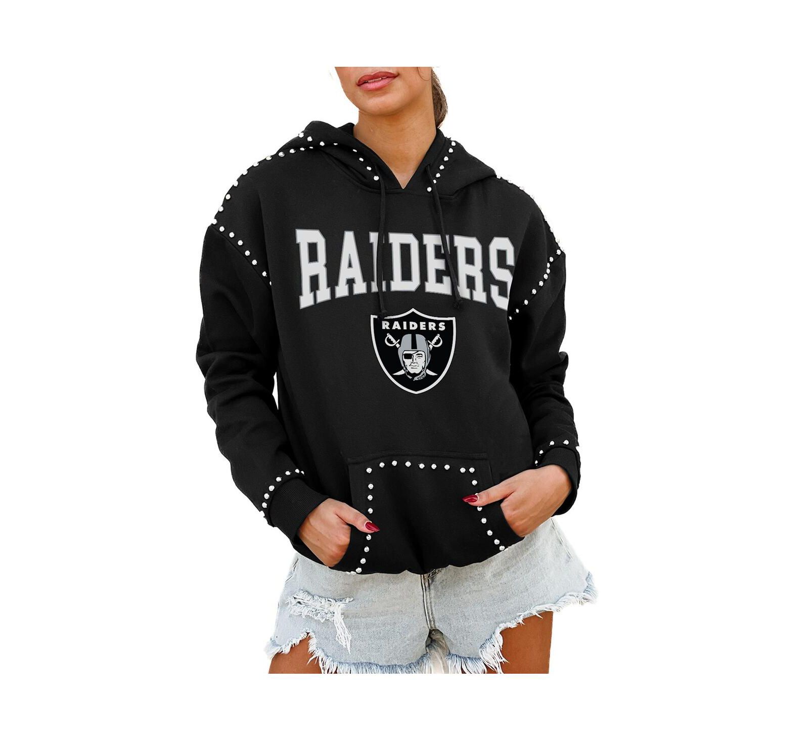 Gameday Couture Women's Black Las Vegas Raiders Catch the Vibe Studded Pullover Hoodie