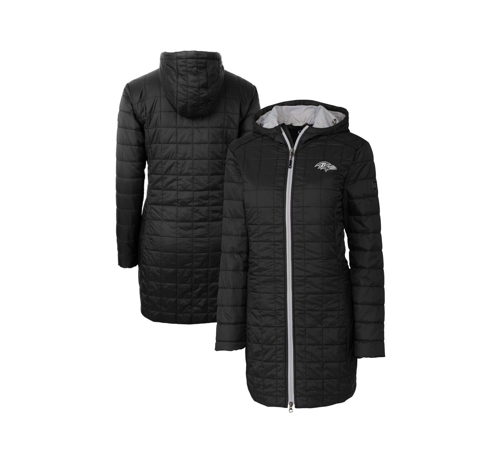 Женское худи-пальто Cutter & Buck Black Baltimore Ravens Rainier Eco Insulated Full-Zip