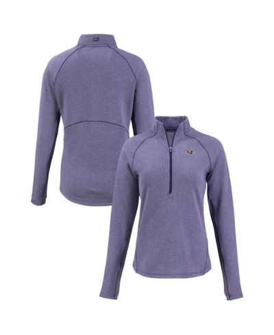 Женская куртка Cutter & Buck Heather Purple Baltimore Ravens Peshastin Eco Fleece Tri-Blend Raglan Half-Zip