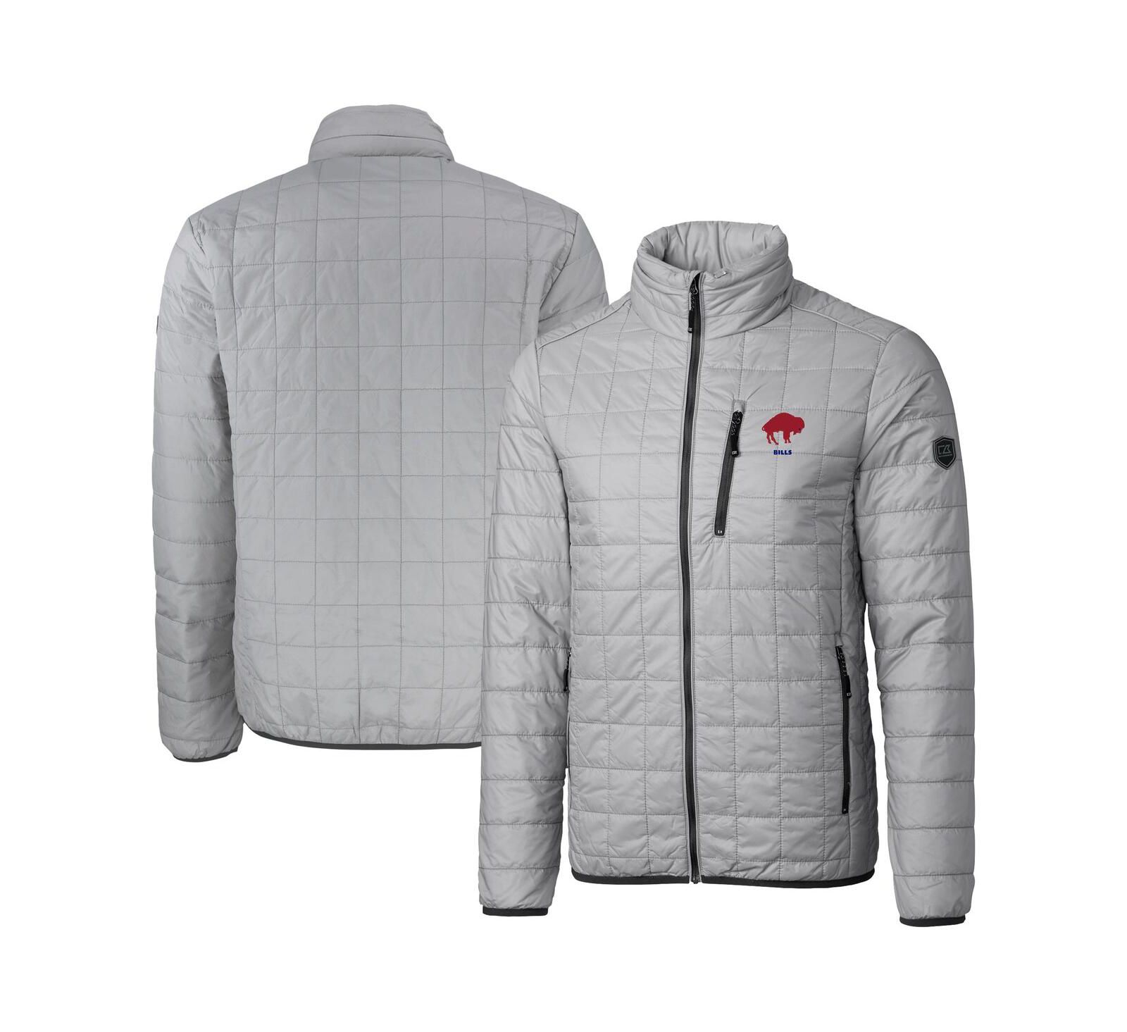 Cutter & Buck Men's Gray Buffalo Bills Big & Tall Rainier PrimaLoft Eco Insulated Full-Zip Puffer Jacket