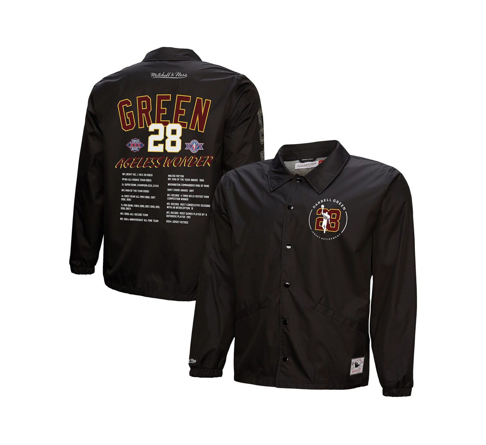 Мужской куртка Mitchell & Ness Black Washington Commanders Coaches на пуговицах