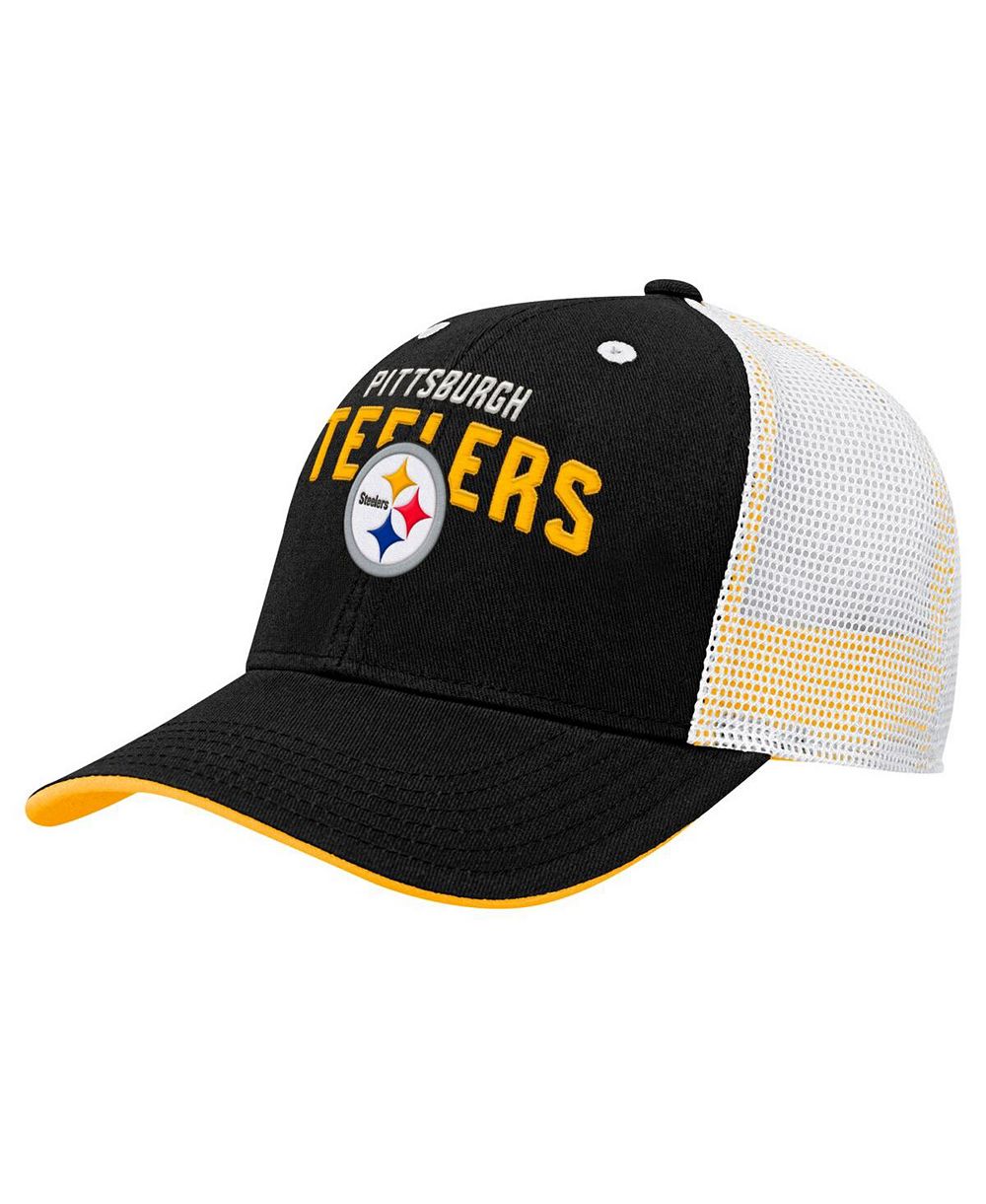 Детская кепка Outerstuff Black Pittsburgh Steelers Core Lockup Trucker с регулируемым размером