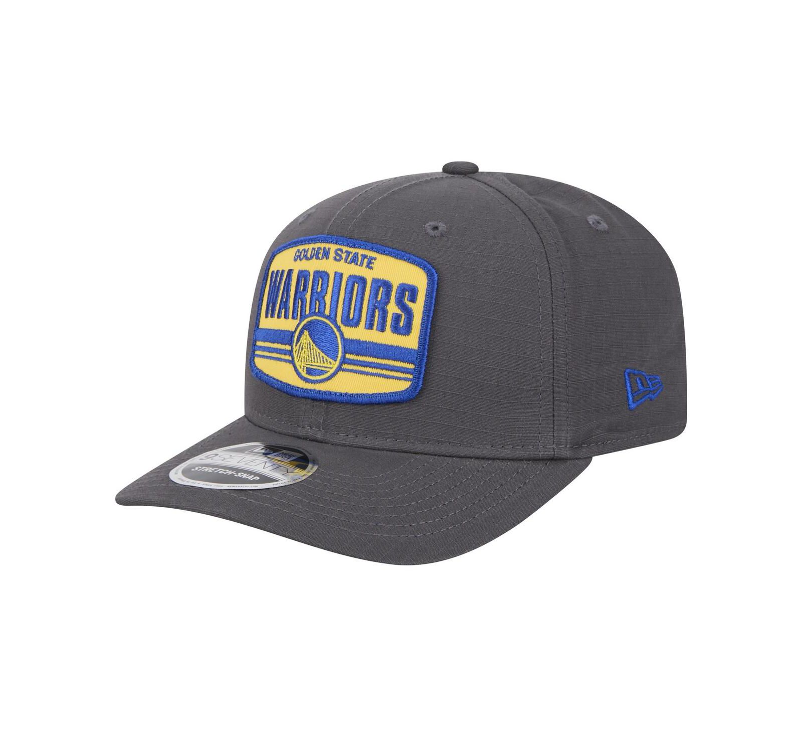 Мужская бейсболка New Era Graphite Golden State Warriors Team Elevated Patch 9SEVENTY Adjustable
