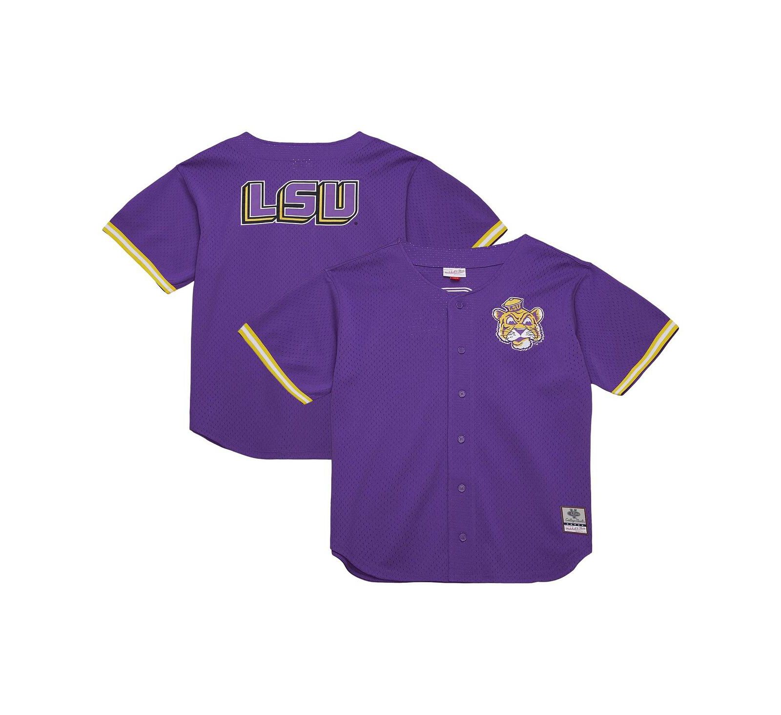 Мужская винтажная сетчатая рубашка Mitchell & Ness Purple LSU Tigers Game Time Button Front Top