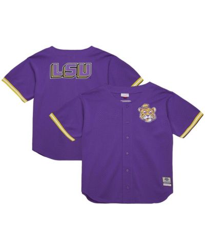 Мужская винтажная сетчатая рубашка Mitchell & Ness Purple LSU Tigers Game Time Button Front Top