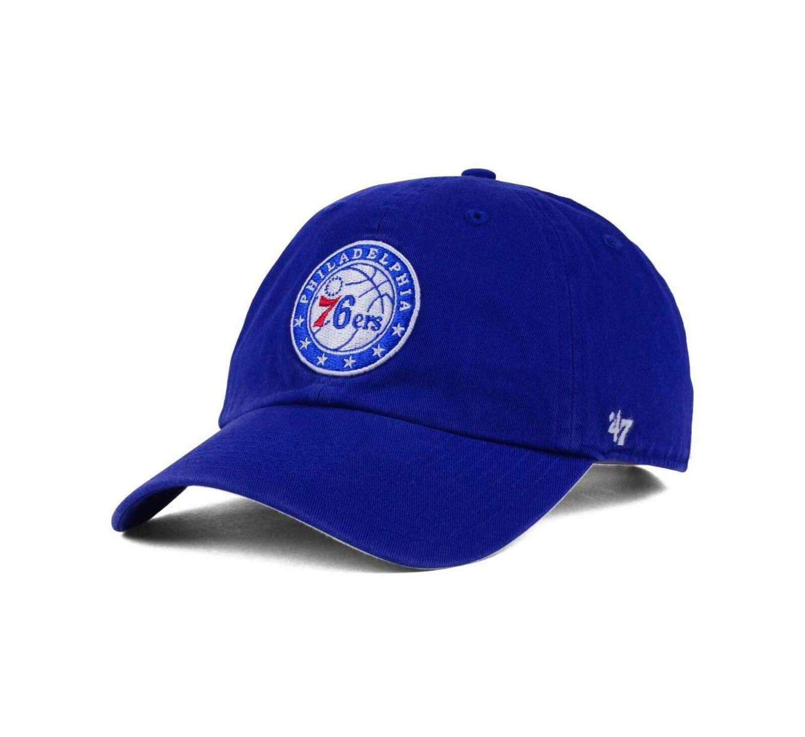 '47 Brand Men's Philadelphia 76ers Royal Clean-Up Adjustable Hat