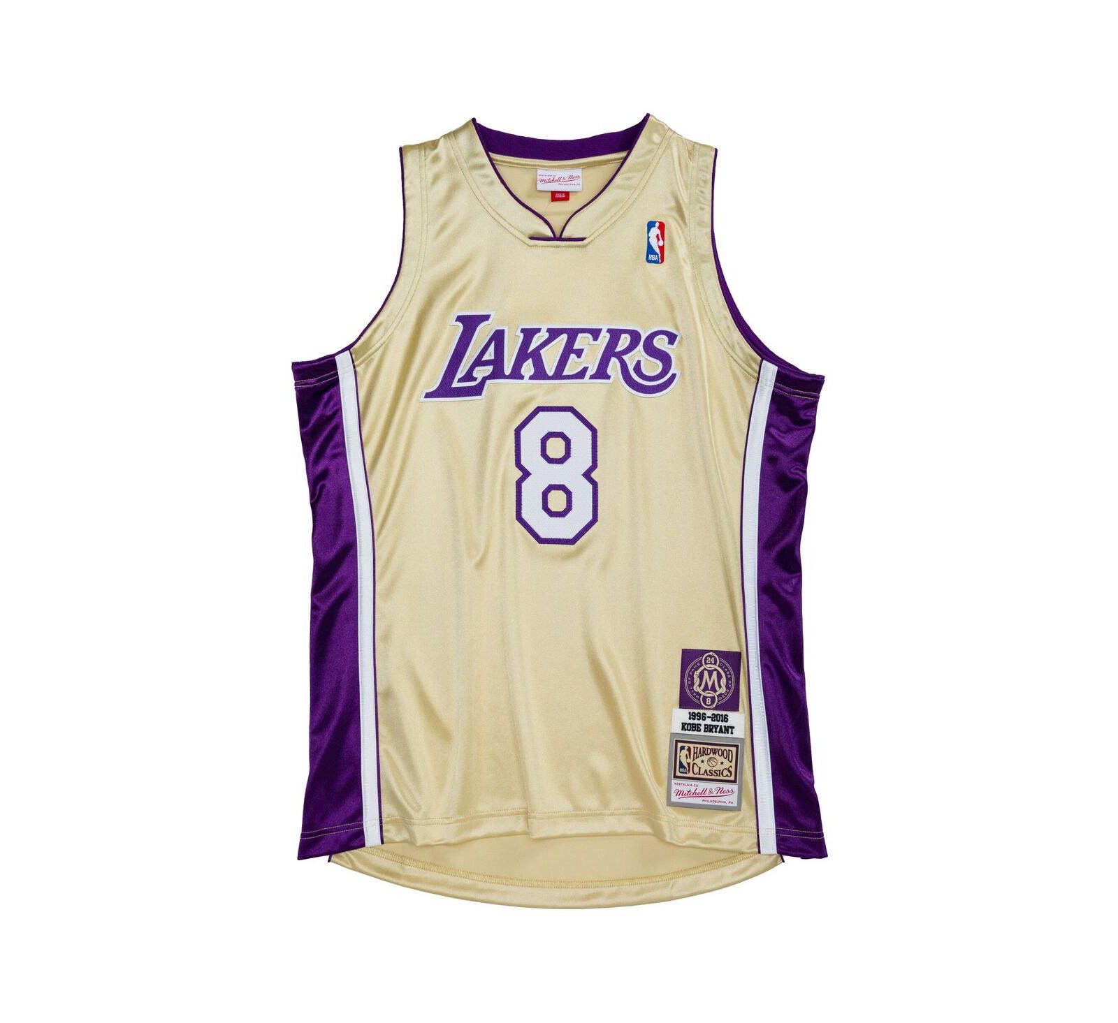 Джерси Mitchell & Ness Men's Kobe Bryant Gold Los Angeles Lakers Hall of Fame Class of 2020 8 Authentic