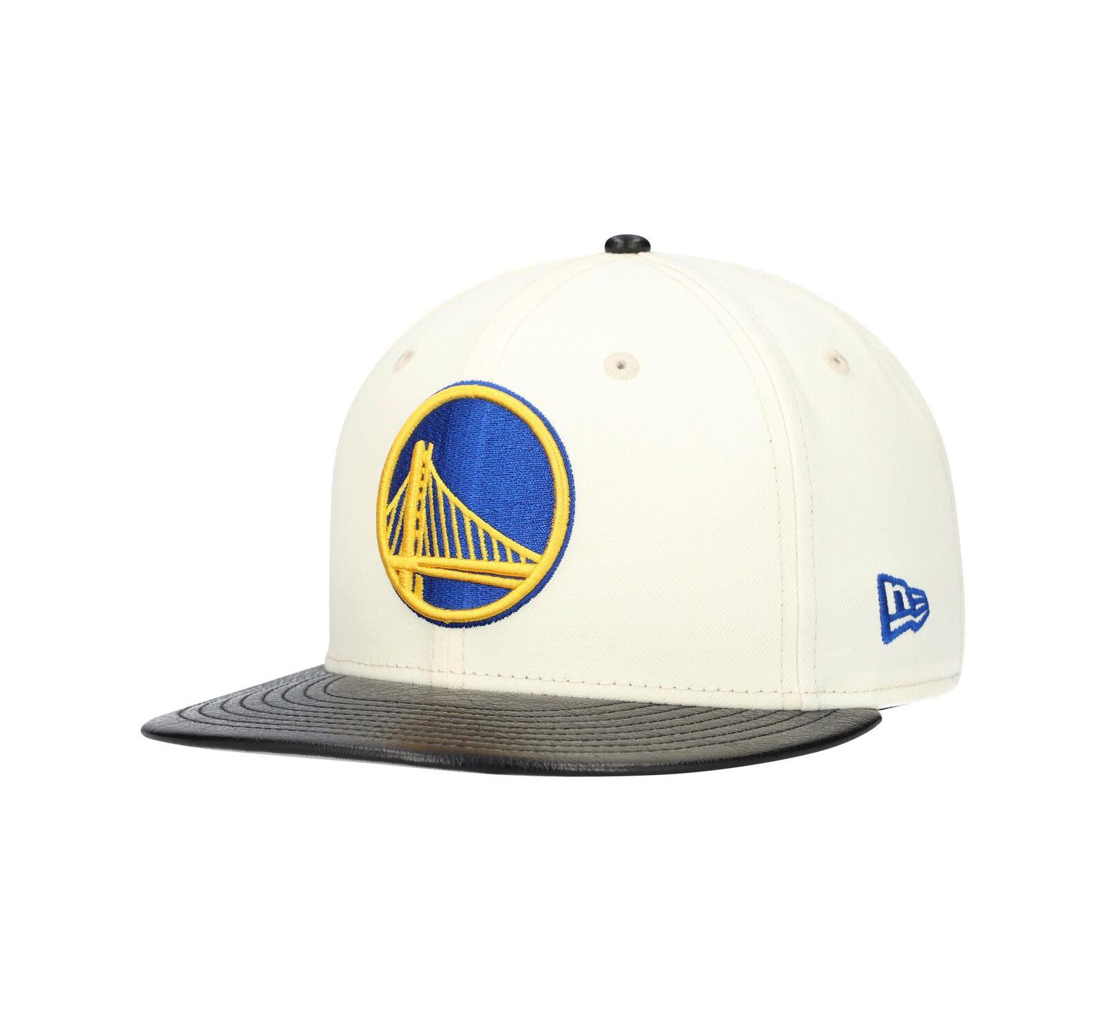 New Era Men's White/Black Golden State Warriors Visor Two-Tone 59FIFTY Fitted Hat
