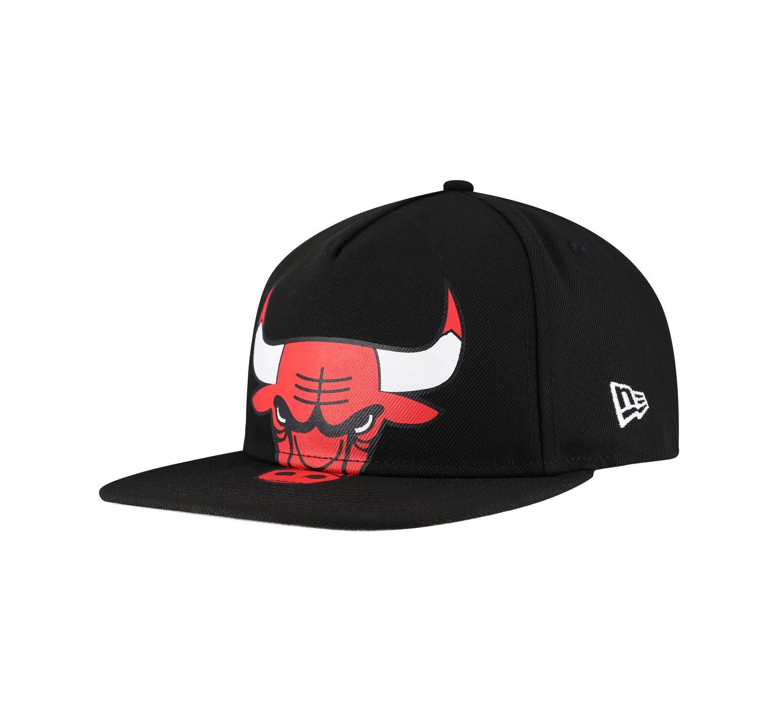 Мужская кепка New Era Chicago Bulls Oversized Puff Print Logo Golfer Snapback Black