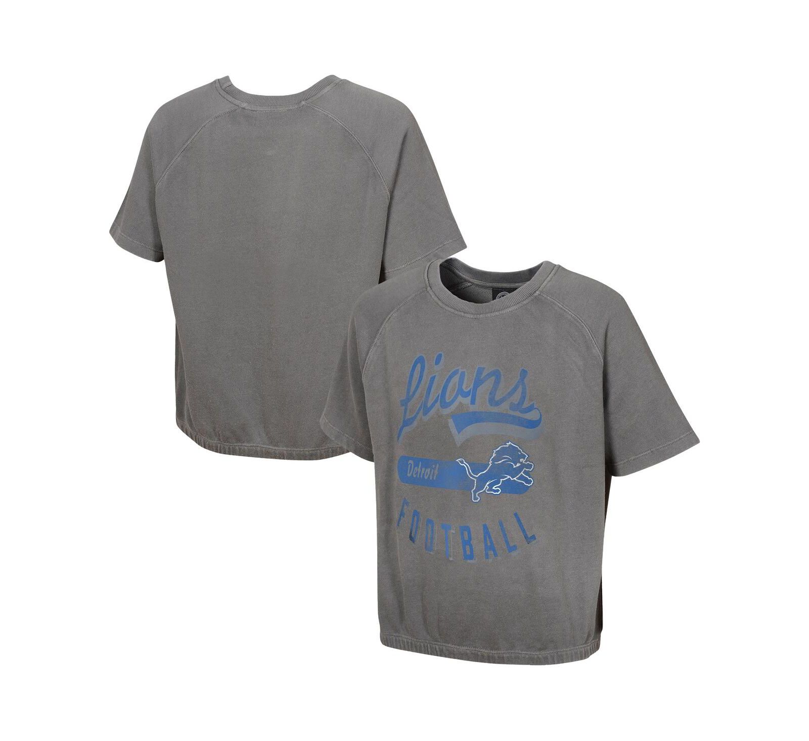 Женский топ Outerstuff Gray Detroit Lions с эффектом варки