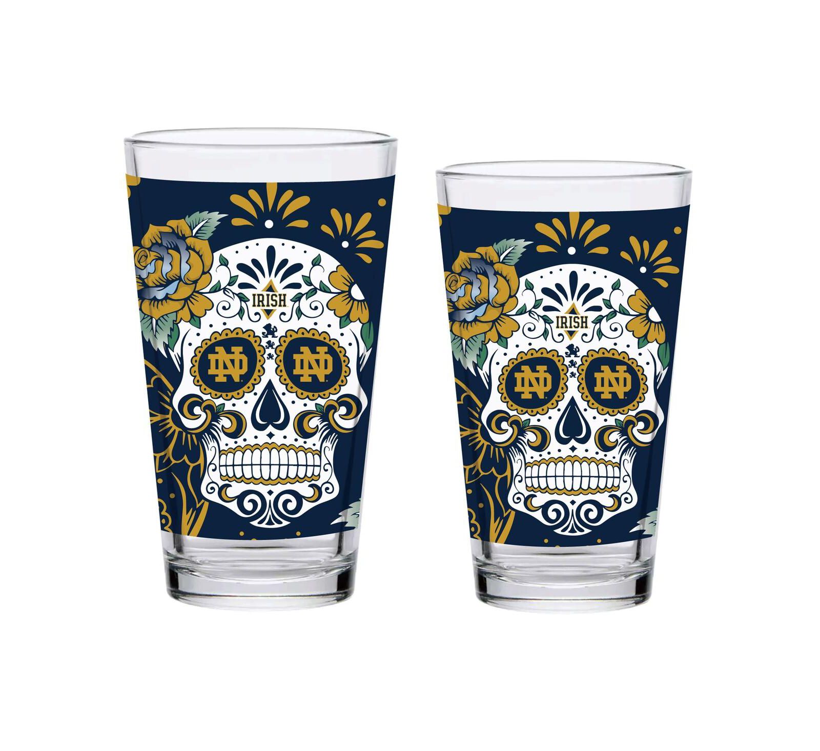 Набор стаканов Indigo Falls Notre Dame Fighting Irish Two-Pack 16oz. Dia De Los Muertos Pint Glass