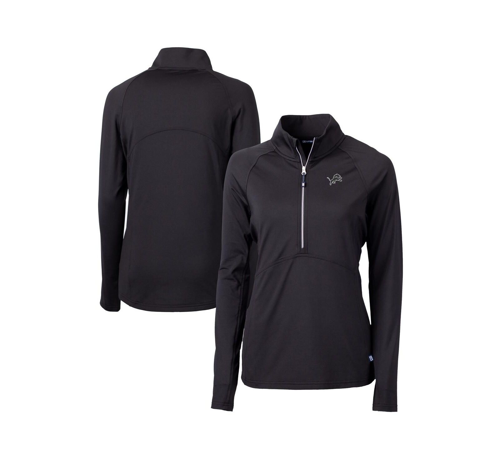 Cutter & Buck женский трикотажный джемпер Detroit Lions Adapt Knit Stretch, черный, на молнии