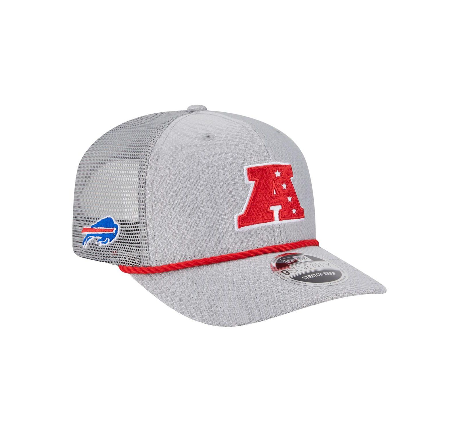 Мужская кепка New Era Gray Buffalo Bills 2025 Pro Bowl 9SEVENTY Stretch-Snap
