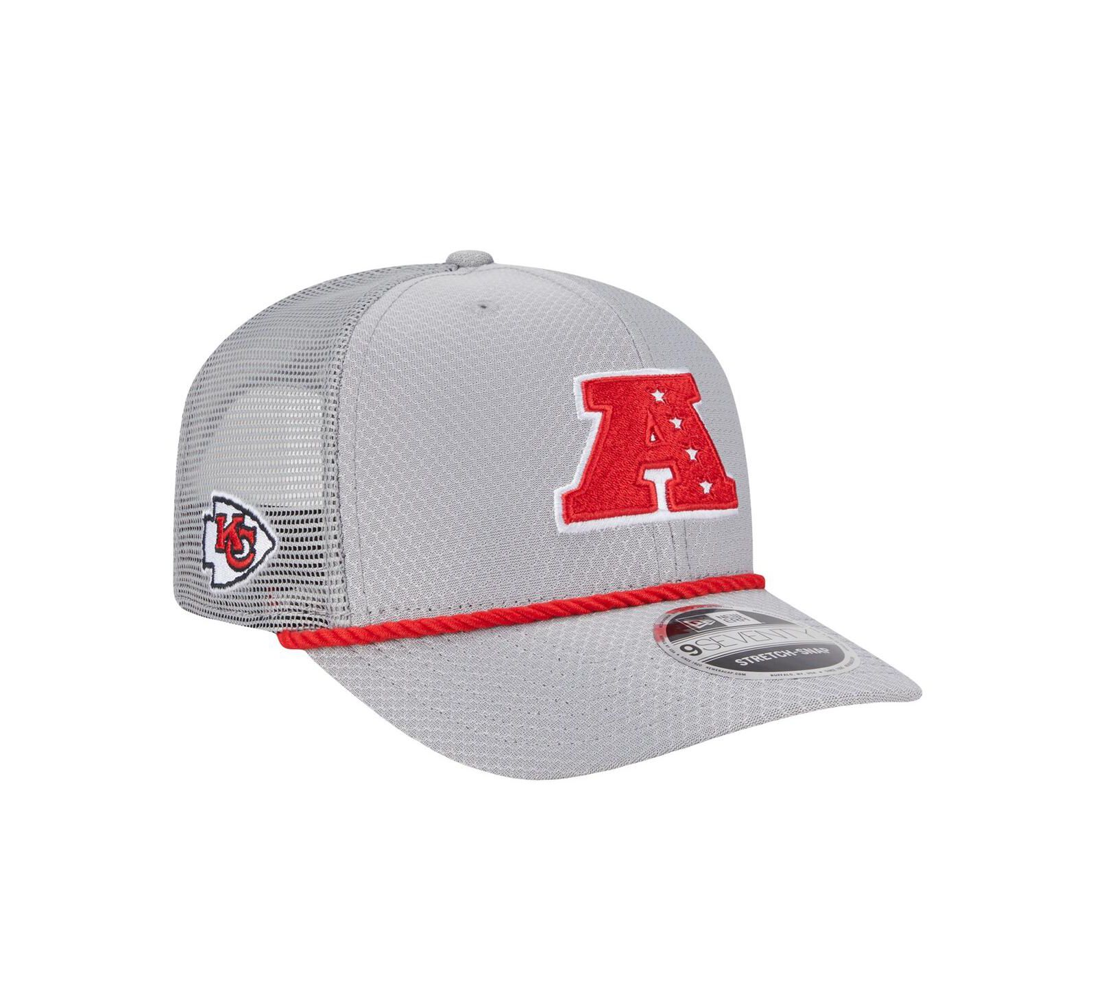 Кепка New Era Men's Gray Kansas City Chiefs 2025 Pro Bowl 9SEVENTY Stretch-Snap