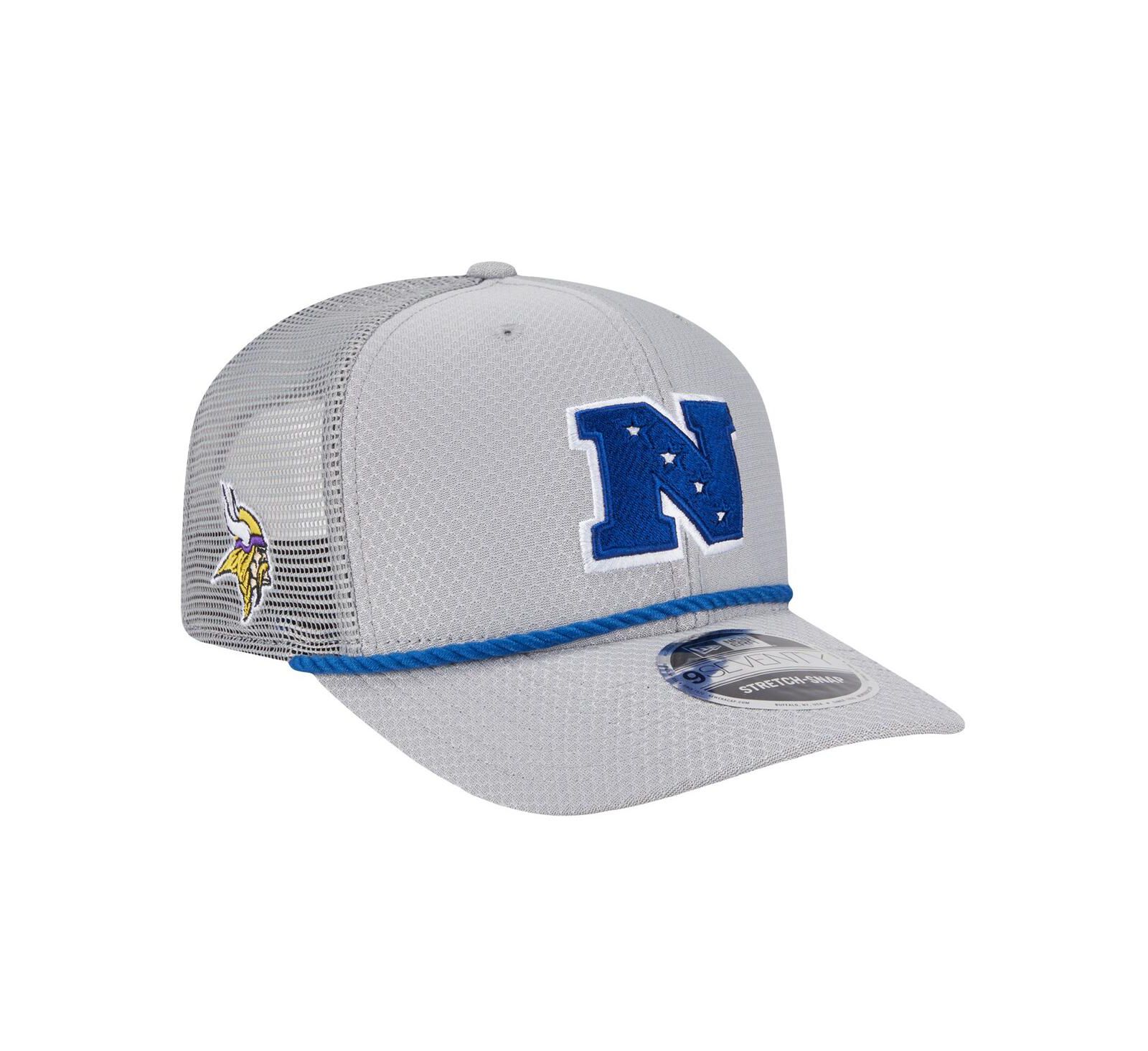 New Era Мужская серая кепка 9SEVENTY Stretch-Snap Minnesota Vikings 2025 Pro Bowl