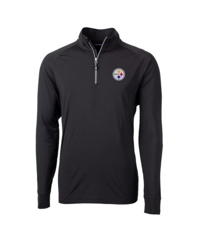 Cutter & Buck Мужская куртка Pittsburgh Steelers Adapt Knit Quarter-Zip, Black, Big & Tall