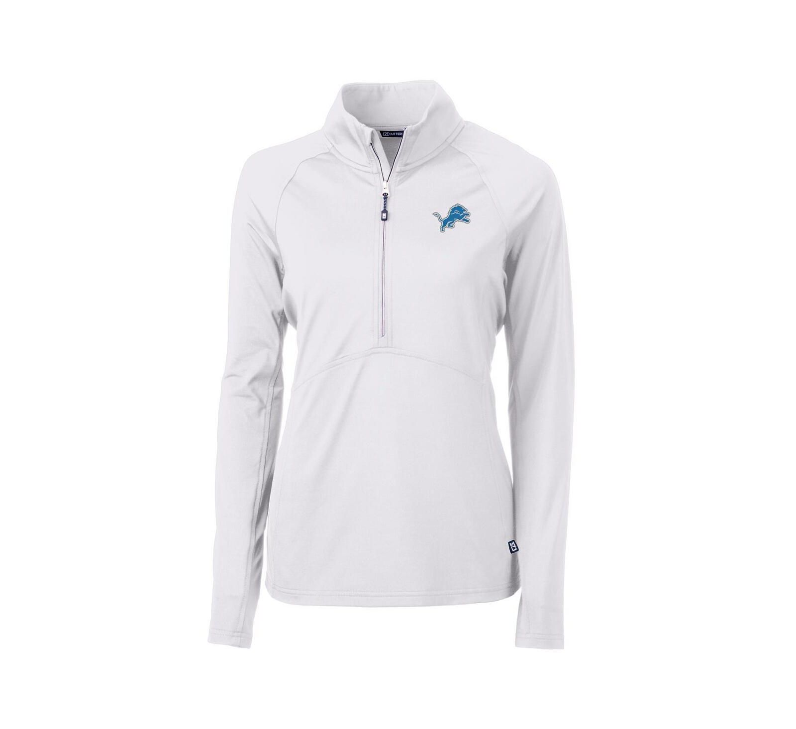 Cutter & Buck Женская белая джемпер-куртка Detroit Lions Adapt Knit Half-Zip