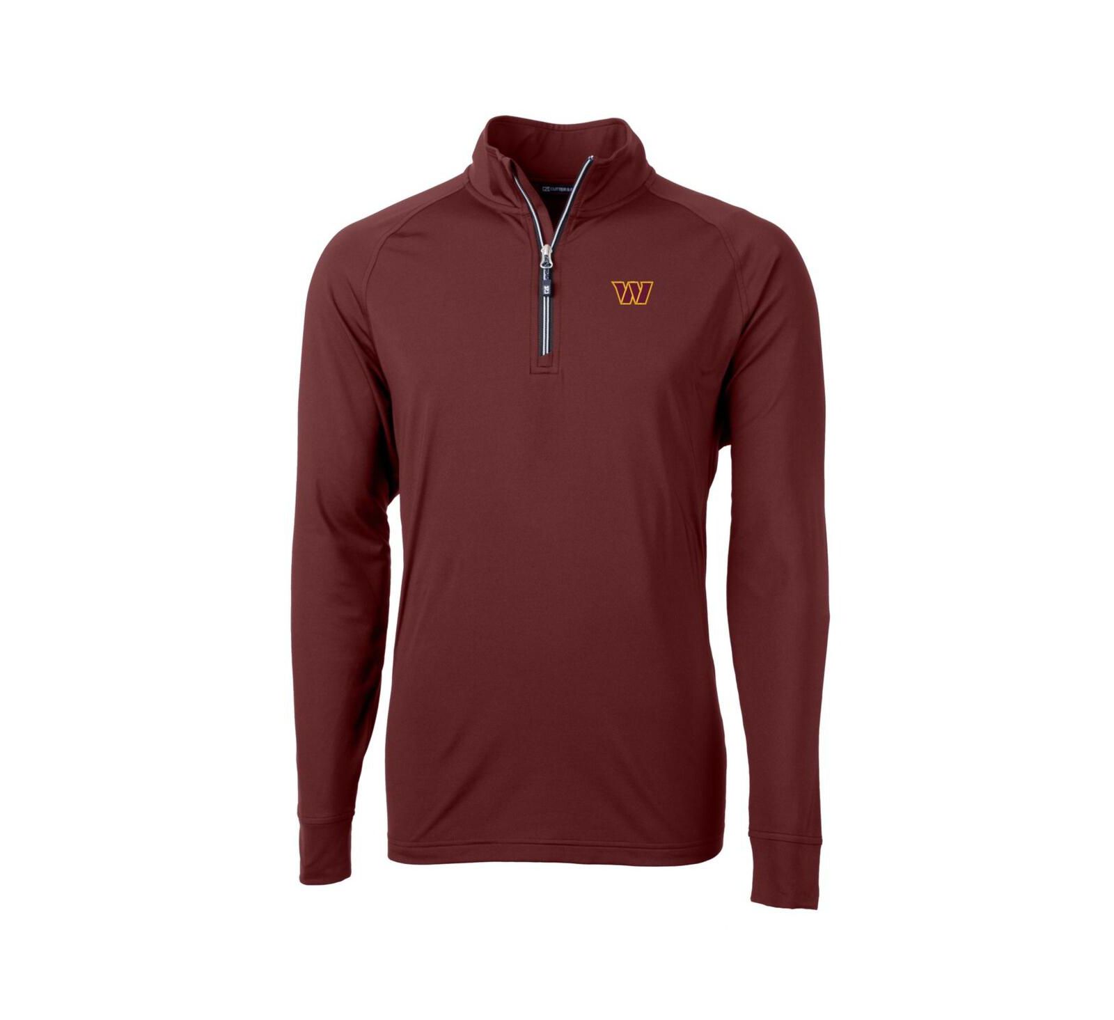 Мужская куртка Cutter & Buck Burgundy Washington Commanders Adapt Stretch Quarter-Zip Pullover