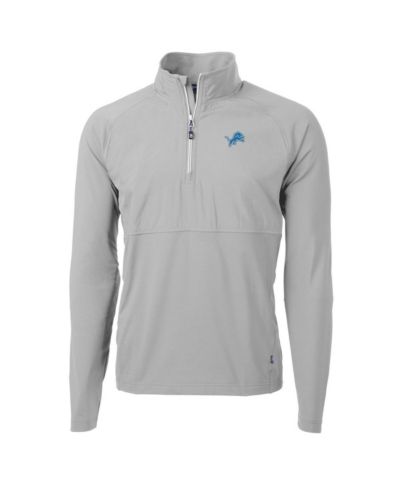 Cutter & Buck Мужская куртка Cutter & Buck Detroit Lions Adapt Knit Hybrid Quarter-Zip Raglan Gray