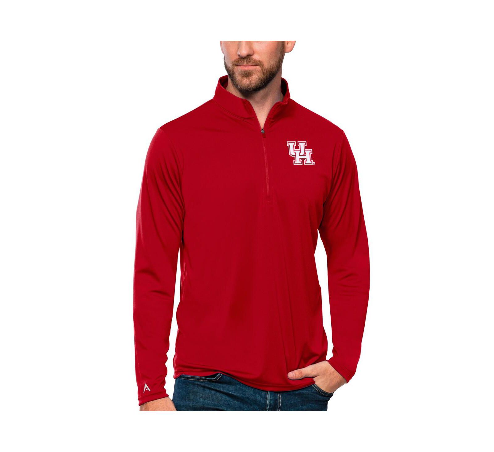 Мужской джемпер Antigua Houston Cougars Tribute с четверть-молнией, красный