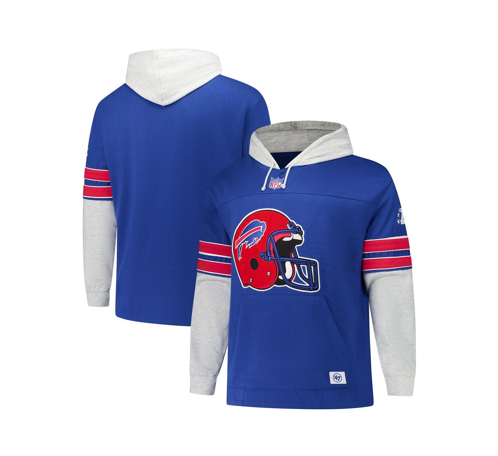 47 Brand Men's Royal Buffalo Bills Big & Tall Lacer Pullover Hoodie