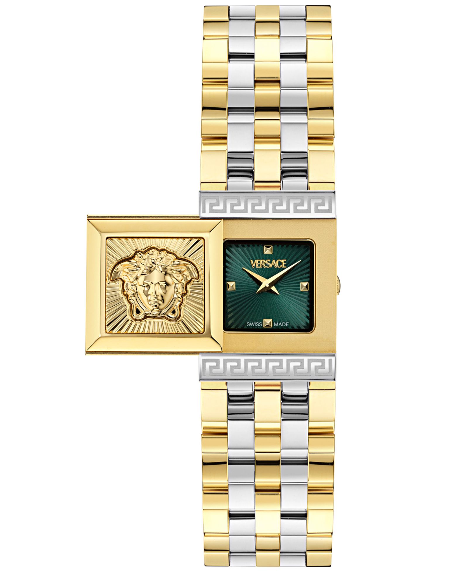 Женские часы Versace Swiss Reveal Square Two-Tone Stainless Steel 18x25mm
