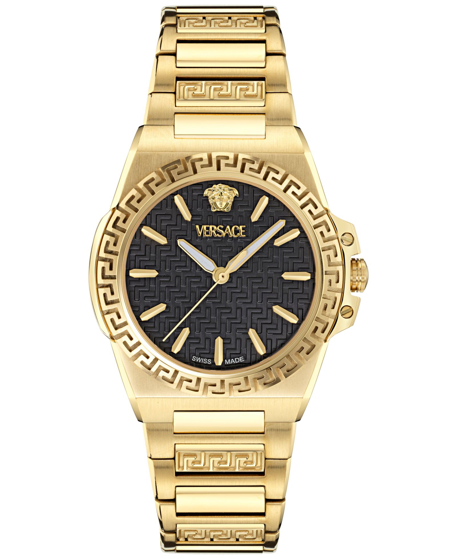 Женские наручные часы Versace Swiss Greca Reaction с золотым напылением 38mm