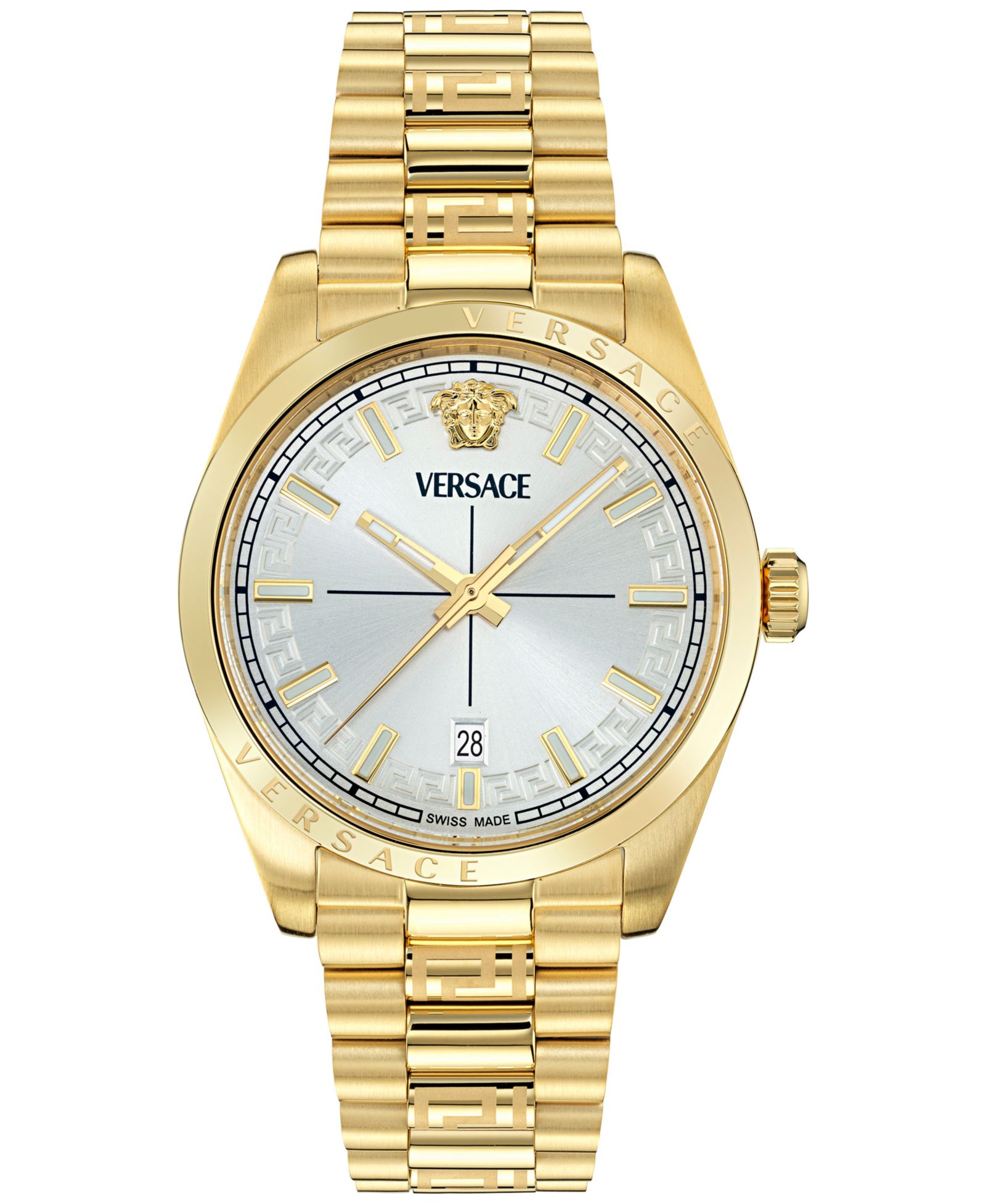 Мужские часы Versace с золотым напылением 40mm