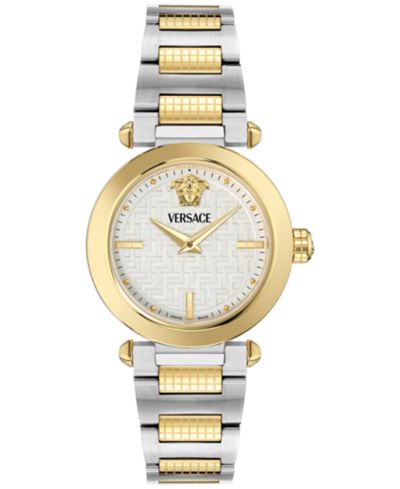Часы Versace Women's Swiss Greek Two-Tone Stainless Steel Bracelet Watch 35mm