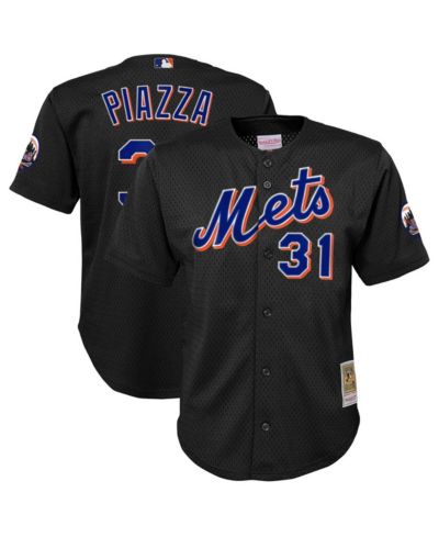 Mitchell & Ness Детская джерси Mike Piazza Black New York Mets Cooperstown Collection Mesh Batting Practice