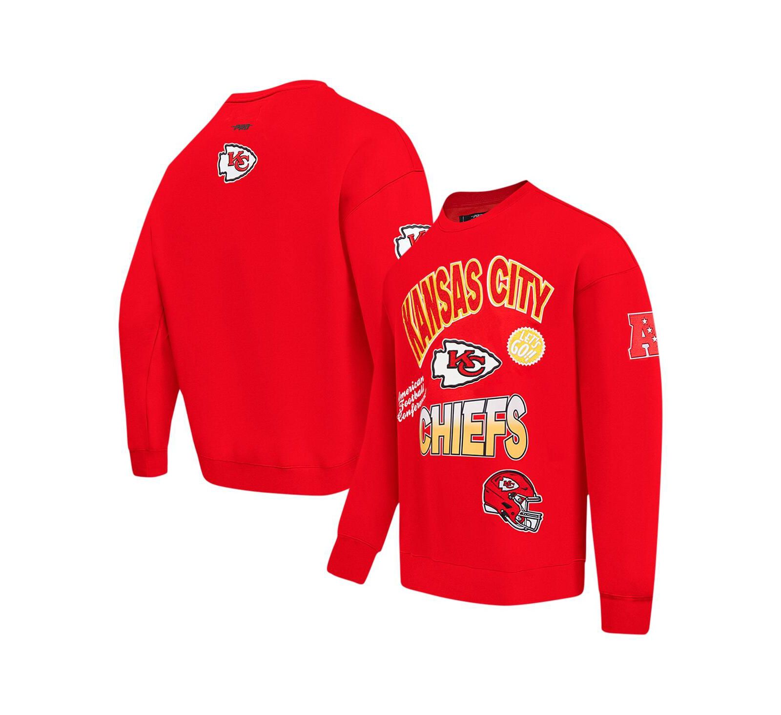 Pro Standard Мужское красное худи Kansas City Chiefs с заниженной линией плеча