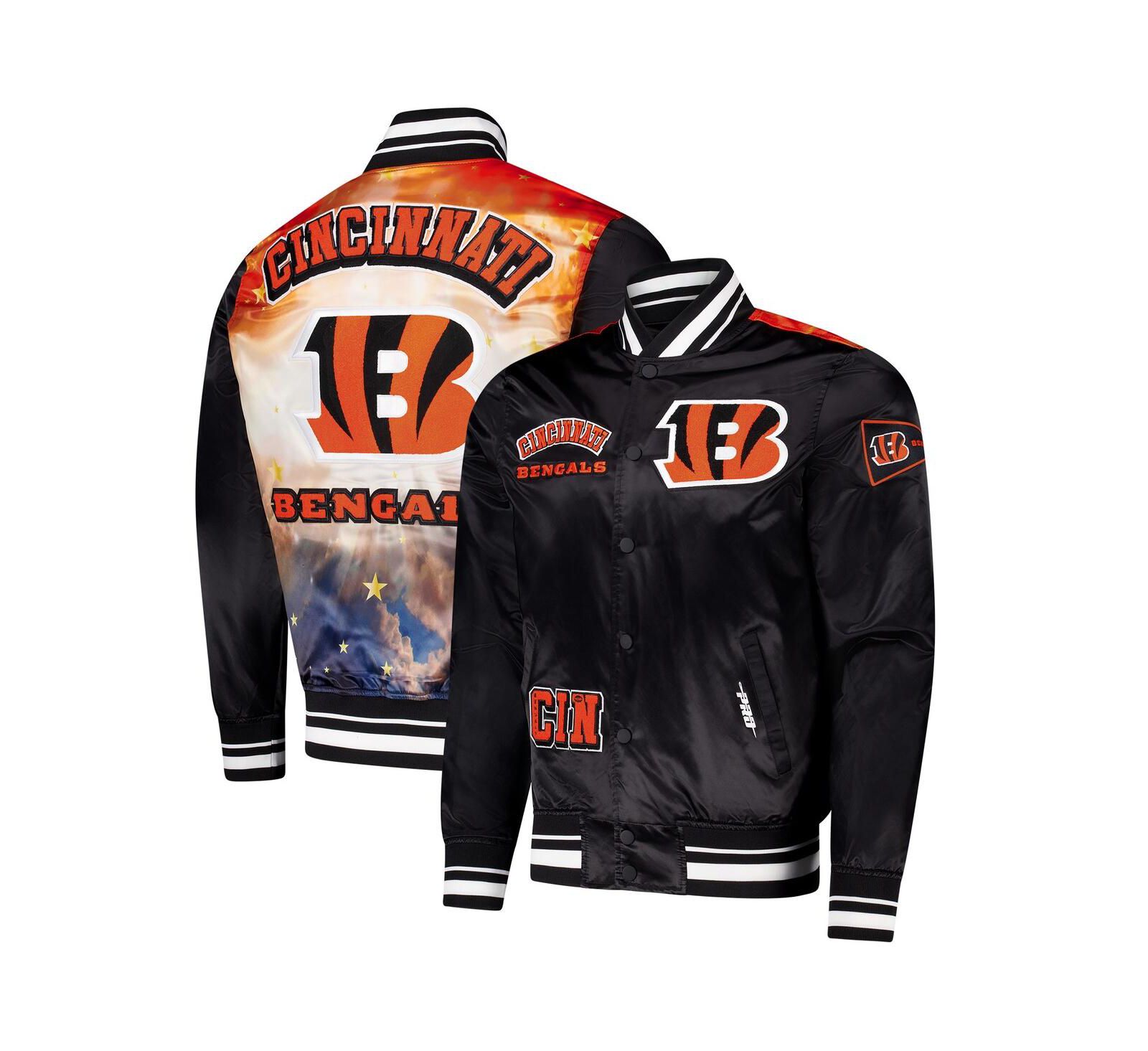 Pro Standard Men's Black Cincinnati Bengals Sublimated Satin Full-Snap Jacket