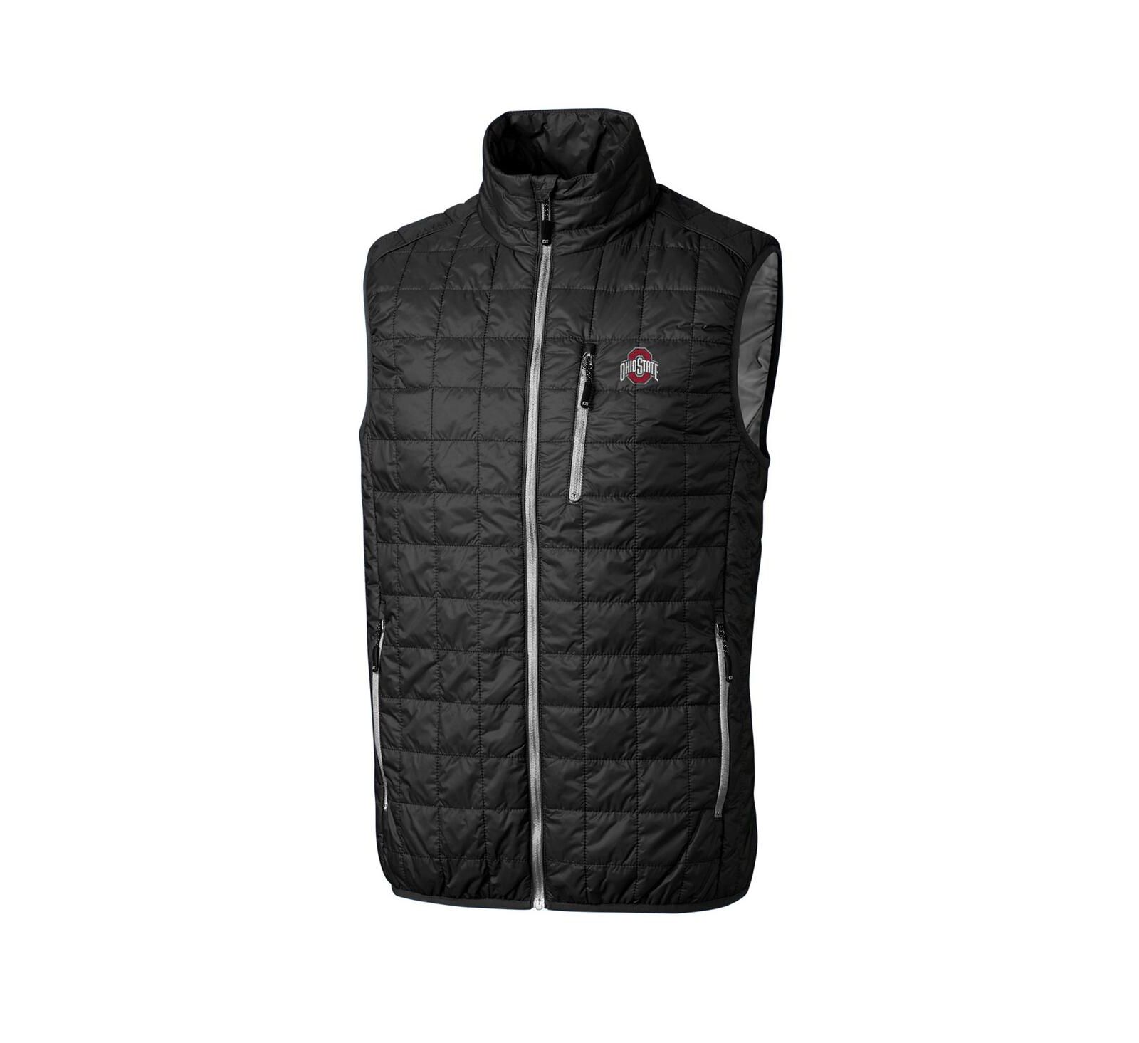 Cutter & Buck Men's Black Ohio State Buckeyes Rainier Full-Zip Vest