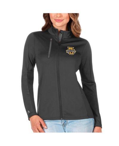 Antigua Женская полноразмерная куртка-молния Marquette Golden Eagles в цвете Graphite/Silver