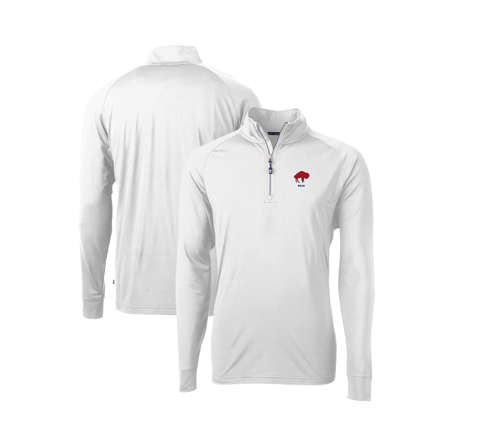 Мужской трикотажный пуловер Cutter & Buck White Buffalo Bills Adapt Eco Knit Stretch Quarter-Zip