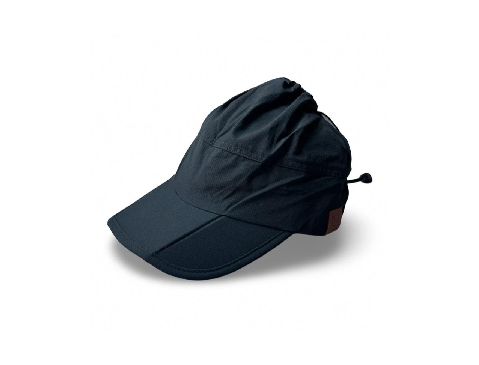 Women's Adjustable High Ponytail Running Hat - Black