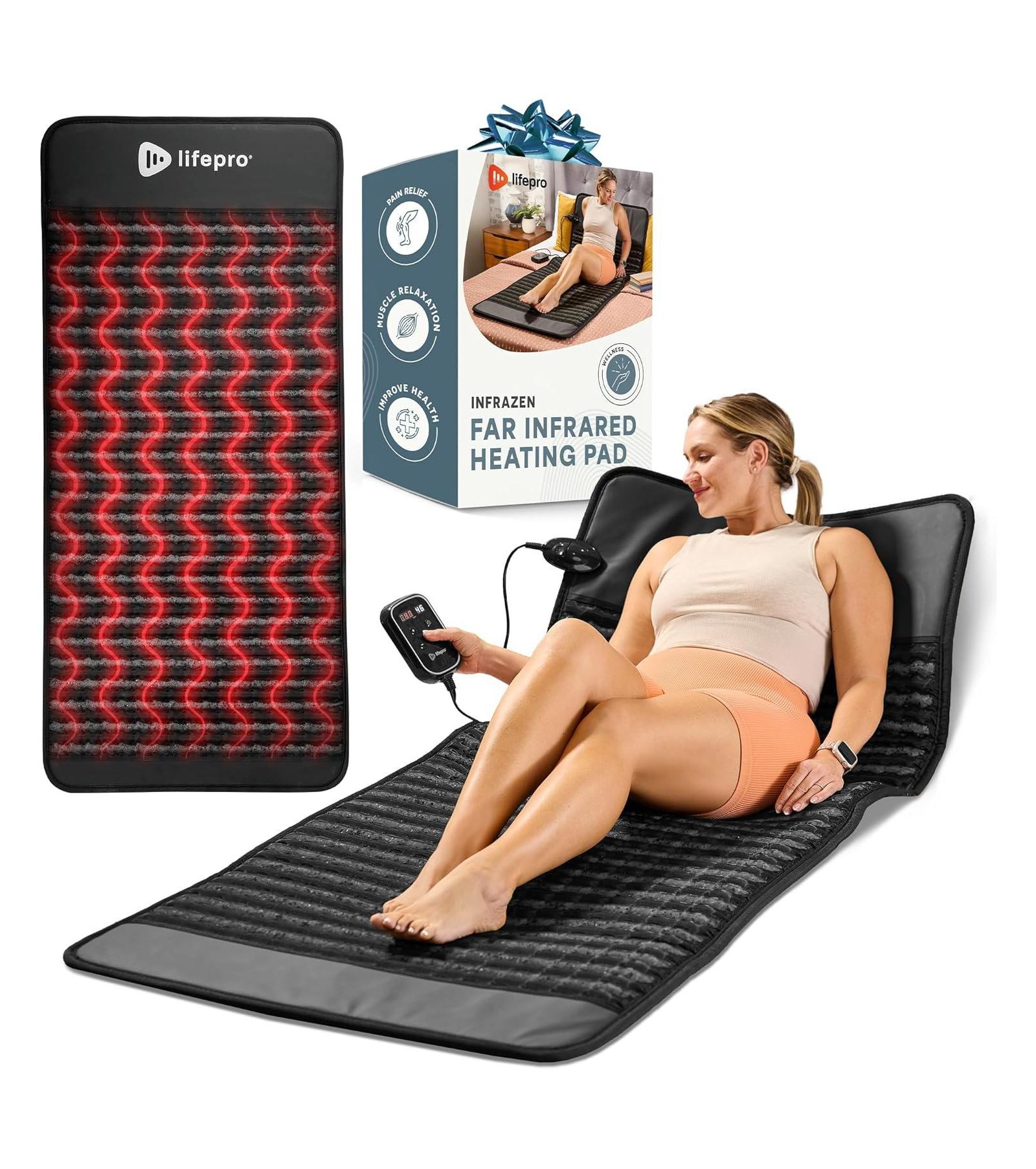 Lifepro 74" Full-Length Far Infrared Heating Mat – Foldable Therapy Mat for Mood, Energy, and Recovery