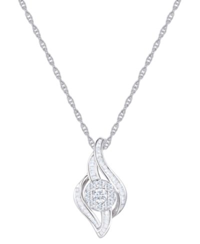 Подвеска Diamond Swirl в белом золоте 10k (1/2 ct. t.w.)