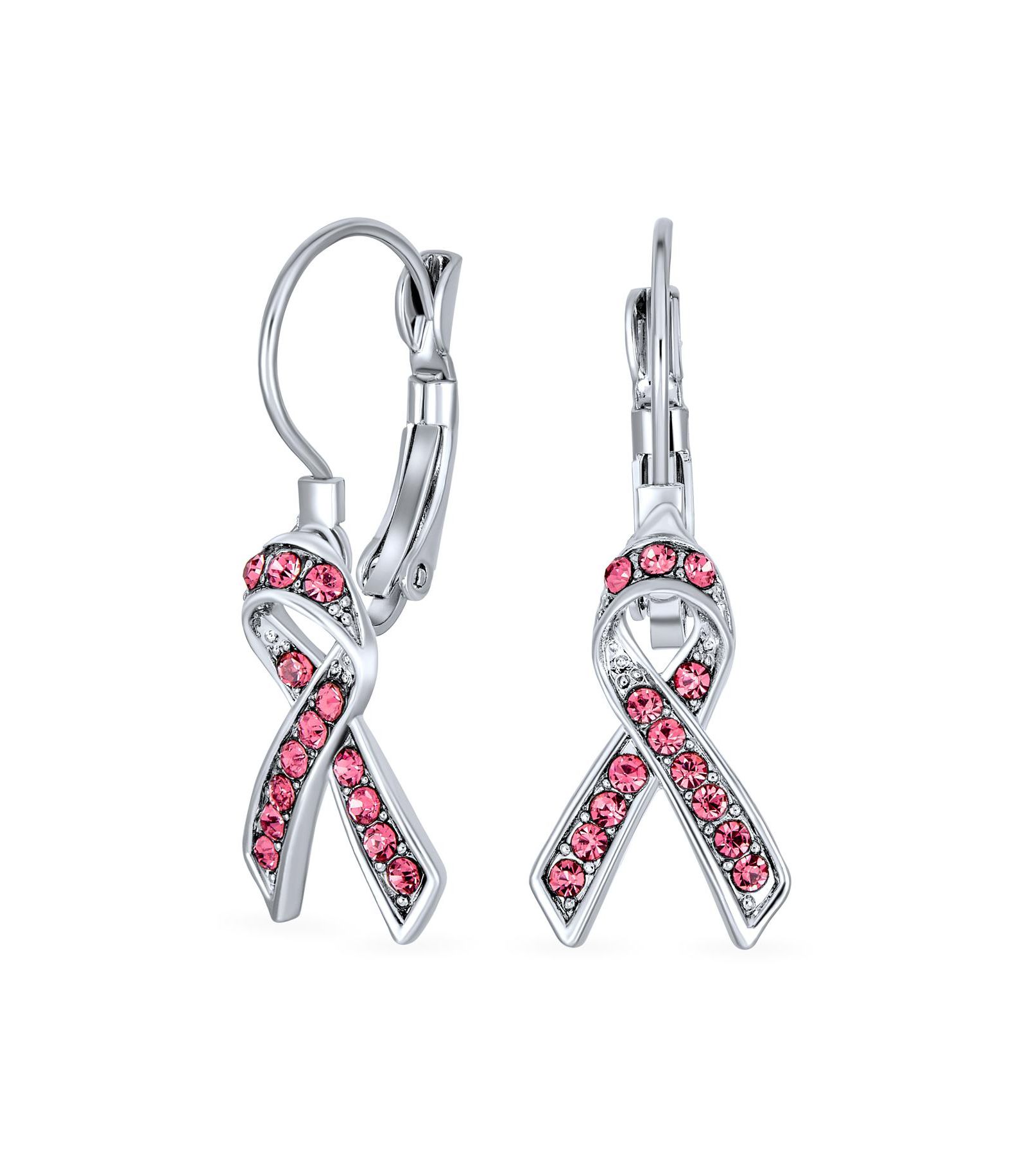 Серьги-клипсы Bling Jewelry с кристаллами розового цвета и позолотой
