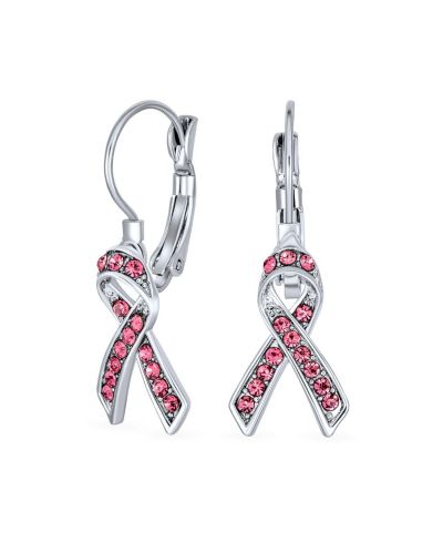 Серьги-клипсы Bling Jewelry с кристаллами розового цвета и позолотой