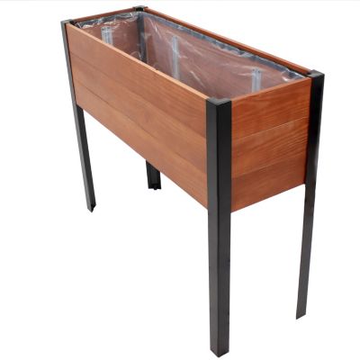 Приподнятая садовая грядка Sunnydaze Decor из акации с каркасом из стали