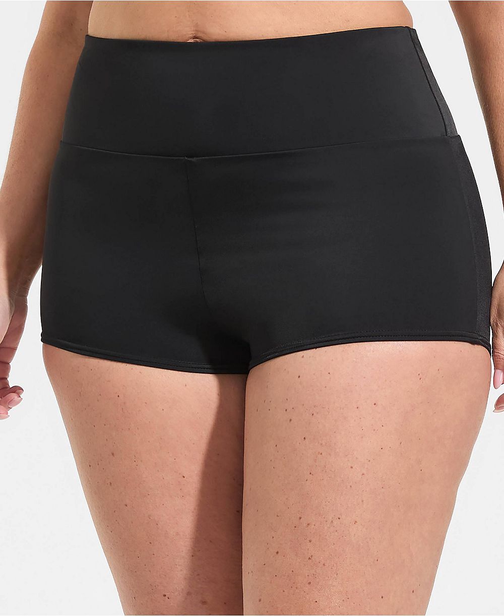 Lands' End Plus Size Tugless High Waisted Swim Boy Shorts