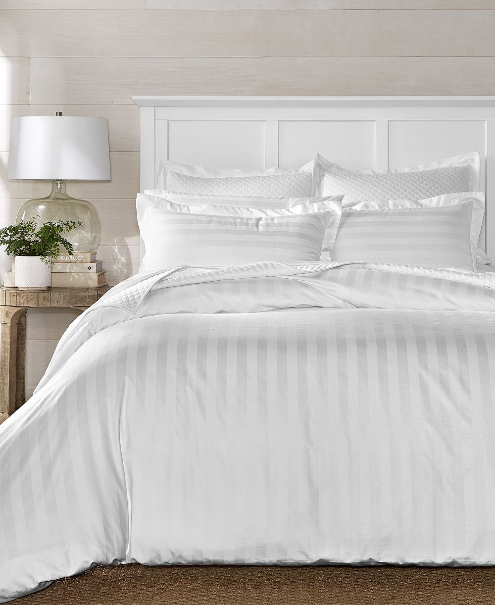 Charter Club 1.5" Stripe 550 Thread Count 100% Cotton 3-Pc. Comforter Set, King, Exclusively at Macy's