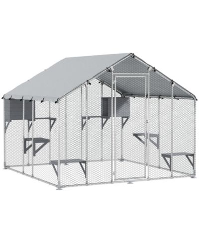 PawHut 95" Extra Large Catio, Outdoor Cat Enclosure with Waterproof Cover