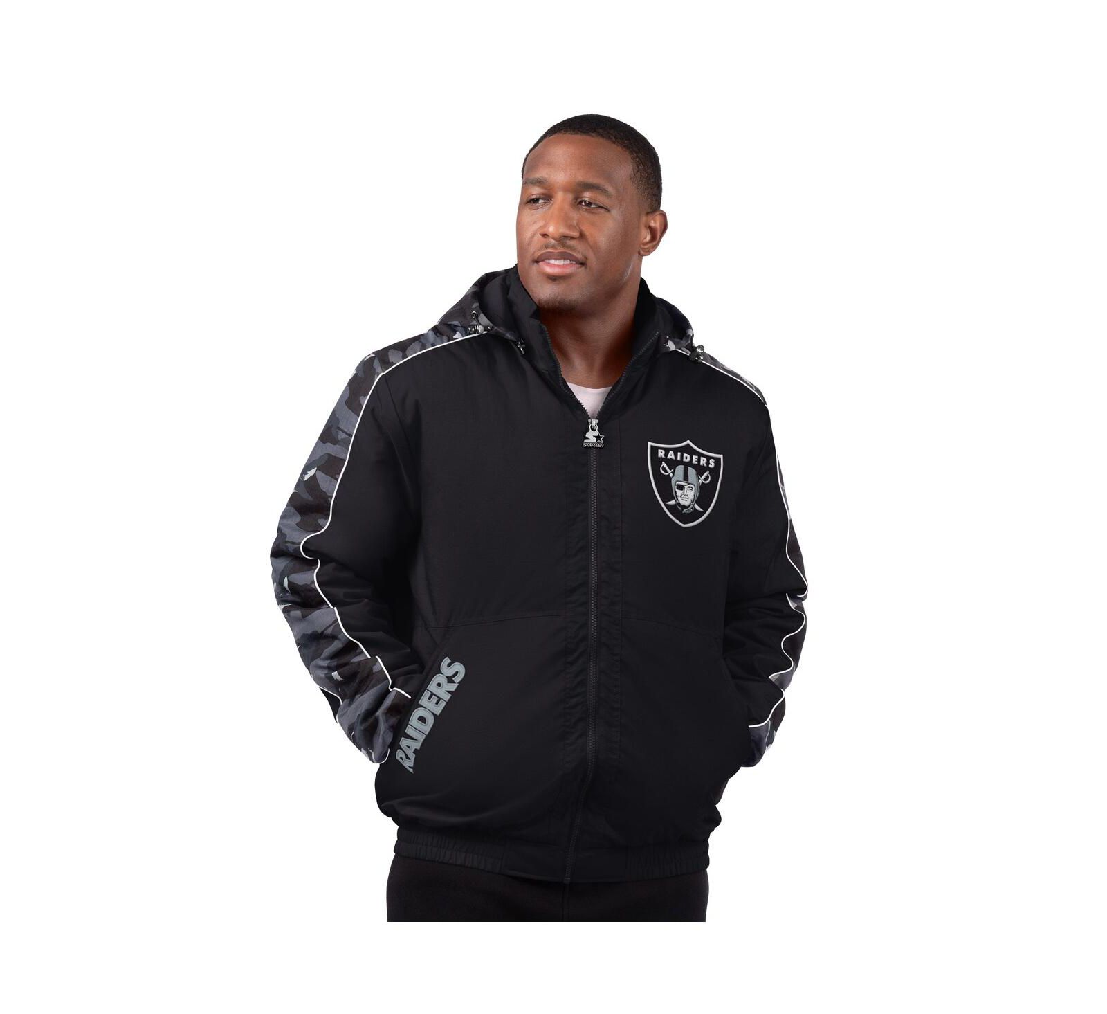 Мужская куртка Starter Black Las Vegas Raiders Thursday Night Gridiron Full-Zip Jacket