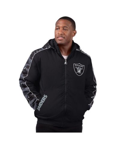 Мужская куртка Starter Black Las Vegas Raiders Thursday Night Gridiron Full-Zip Jacket