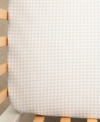 Living Textiles Детская хлопковая простыня для кроватки в клетку Gingham