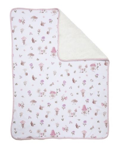 Детский плед Living Textiles Baby Girls Mushroom House Collection Jersey Sherpa Stroller