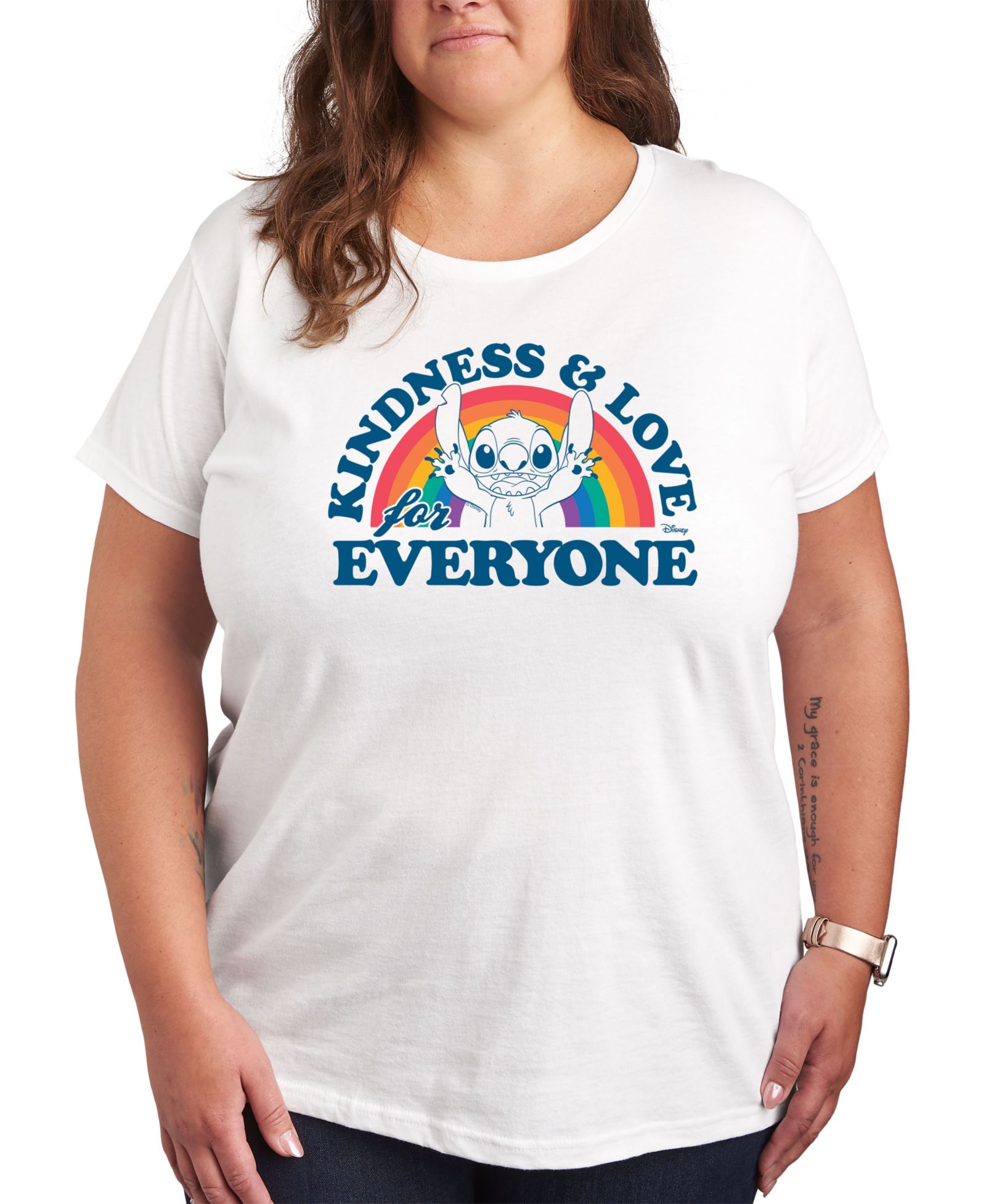 Футболка Hybrid Apparel Trendy Plus Size Lilo and Stitch Holidays Graphic Crew Neck